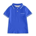 thumbnail image 1 of Liyamei Kids Boys Girls Short Sleeve Summer Casual Striped Gentleman Tops Teen Holiday Shirts T Shirt With Pocket Boys Summer Tops Size 11-12 Years, 1 of 3
