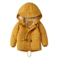 thumbnail image 1 of Liyamei Kids Boys Girls Winter Thicken Coat Solid Hooded Jacket Toddler Windproof Thick Warm Outwear Girls Down Coat Size 2-3 Years, 1 of 5