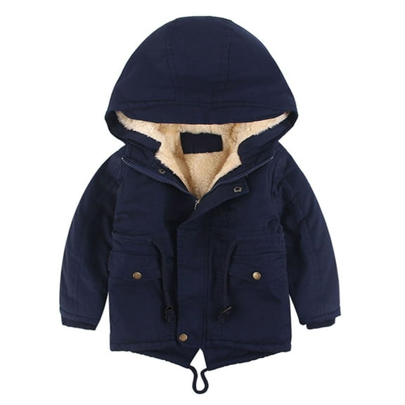 Liyamei Kids Boys Girls Winter Thicken Coat Solid Hooded Jacket Toddler Windproof Thick Warm Outwear Girls Down Coat Size 5-6 Years