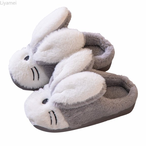 Liyamei Kids Children's Boys Girls Cartoon Furry Shoes Indoor Home Warm Cotton Slippers Sneakers Size 13