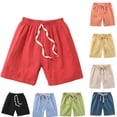 thumbnail image 1 of Liyamei Kids Drawstring Shorts with Loose Fit for Summer Casual School Wear Size 2-10,Light Blue, 1 of 6