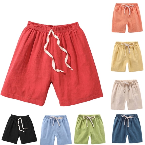 Liyamei Kids Drawstring Shorts with Loose Fit for Summer Casual School Wear Size 2-10,Light Blue