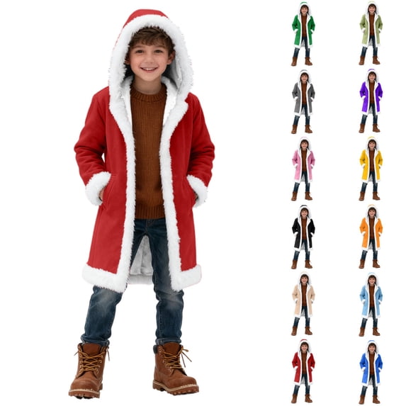 Liyamei Kids Cardigan with Hood for Winter Holiday Casual Outerwear Size 2-3 Years