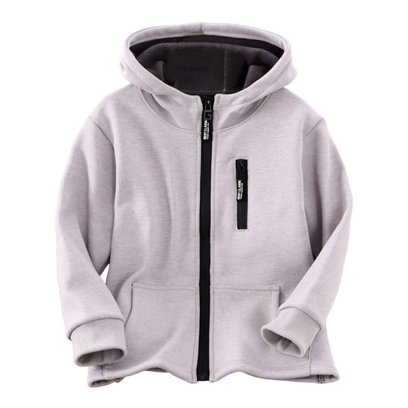 Liyamei Kids Fleece Jacket Winter Warm Coats For Boys Girls Hooded Outerwear Thickened Windproof Soft Comfortable Casual Sports Boys Ski Jacket Size 6-7 Years