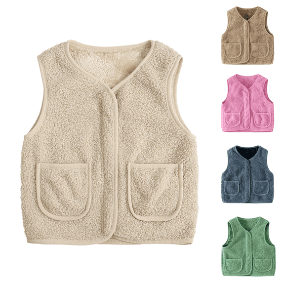 Liyamei Kids Fleece Vest with Zipper for Winter Warm Sleeveless Layering Size 3-4 Years