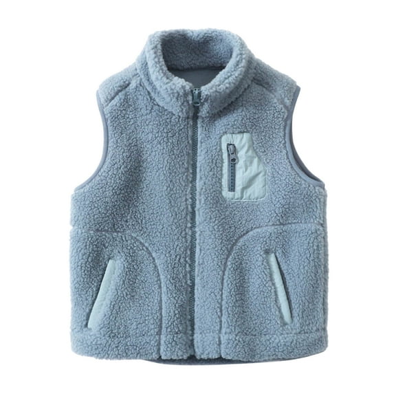 Liyamei Kids Girls Boys Winter Sleeveless Solid Color Zipper Warm Fleece Coat Jacket Warm Clothes Girls Winter Coat Size 3-4 Years