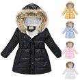 thumbnail image 1 of Liyamei Kids Hooded Padded Jacket with Collar for Winter Warm Long Outerwear Size 4-5 Years, 1 of 3