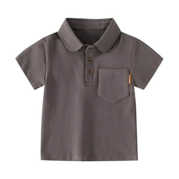 Liyamei Kids Child Toddler Baby Boys Shirt Solid Short Sleeve Pocket T Shirt Blouse Tops Outfits Boys Athletic Tops Size 18-24 Months