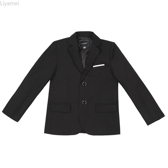 Liyamei Kids Lapel Suit Jacket with Button Front for School Formal Wear Size 2-3 Years