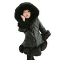thumbnail image 1 of Liyamei Kids Little Girl's Thicken Coat Winter Warm Faur Leather Button Down Jacket With Hood Long Sleeve Outerwear Girls Hooded Winter Coat Size 18-24 Months, 1 of 3