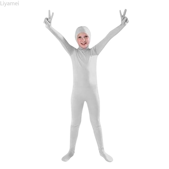 Liyamei Kids Long Sleeve Full Body Jumpsuit Seamless Stretchy Stage Performance 3Y-14Y