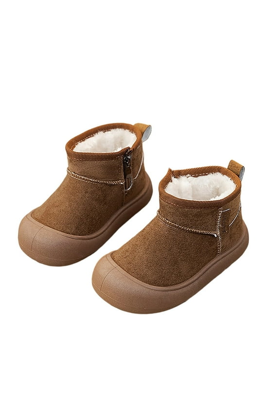 Kids Snow Boots Winter Boys Girls Warm Fleece Lined Slip Casual Booties For Toddler Children Boys Boots Size 3.5-4 Years