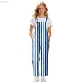 thumbnail image 1 of Liyamei Kids Striped Overalls with Pockets and Suspenders for Casual Wear Size 5-14 Years, 1 of 7