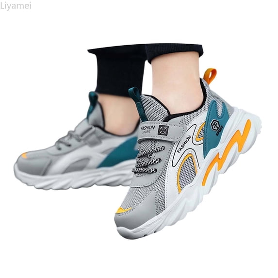 Liyamei Lightweight Boys Athletic Sneakers For Summer Breathable Mesh Kids Running Shoes Comfort Fit Size 13