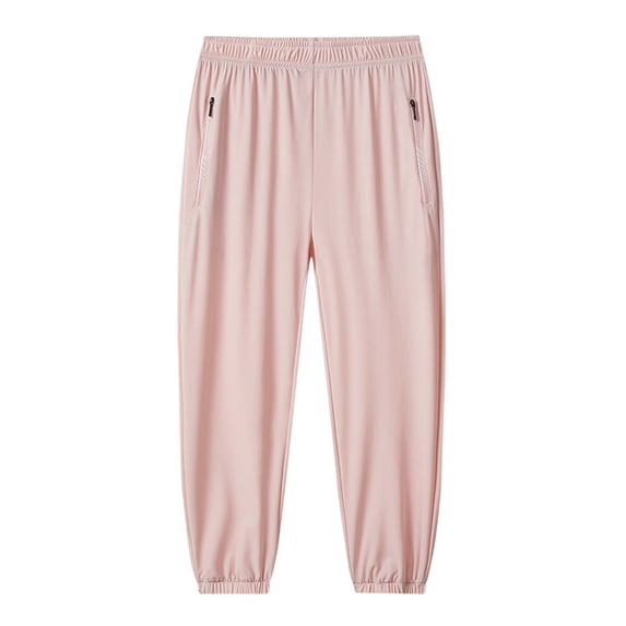 Liyamei Lightweight Children's Pants With Zipper Pockets Sports Trousers Comfortable Breathable Outdoor Wear Girls Sweatpants Size Red 7-8 Years