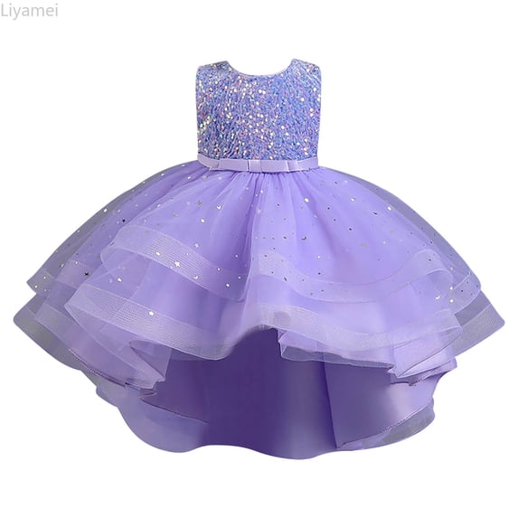 Liyamei Little/Big Girls Dress Flower Kid Wedding Ball Gown Toddler Princess Pageant Evening Dresses 3-4 Years