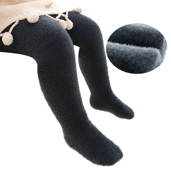 Liyamei Baby Girls Soft Warm Winter Tights Stocking Cotton Toddler Full Length Pants Tights Children Leggings Pantyhose Girls Leggings Size Gray 0-3 Months