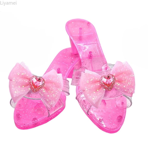 Liyamei Sparkly Bow Ballet For Girls Party Shoes With Sole Toddler Dress Sandals Girls Dress Sandals Size Pink One Size