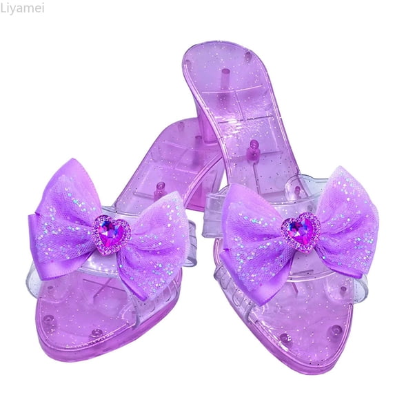 Liyamei Sparkly Bow Ballet For Girls Party Shoes With Sole Toddler Dress Sandals Girls Dress Sandals Size Purple One Size