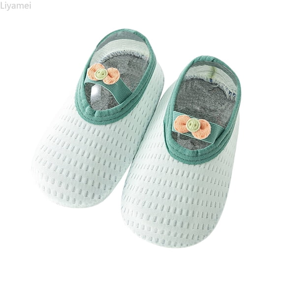 Liyamei Spring And Summer Children Toddler Shoes Boys And Girls Lightweight Mesh Breathable Comfortable Cute Bow Solid Color Baby Walking Shoes Size 5