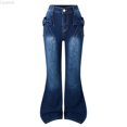 thumbnail image 1 of Liyamei Stretch Flared Denim Pants For Girls With Elegant 3D Bow Design Comfortable Trousers For Juniors Casual Wear And School Outfits Size 8-9 Years, 1 of 5