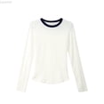 thumbnail image 1 of Liyamei Stylish Color Round Neck Long Sleeve Girls Top For Autumn Season Slimming Casual Blouse With Breathable Comfort Girls Tops Size 12-13 years, 1 of 4