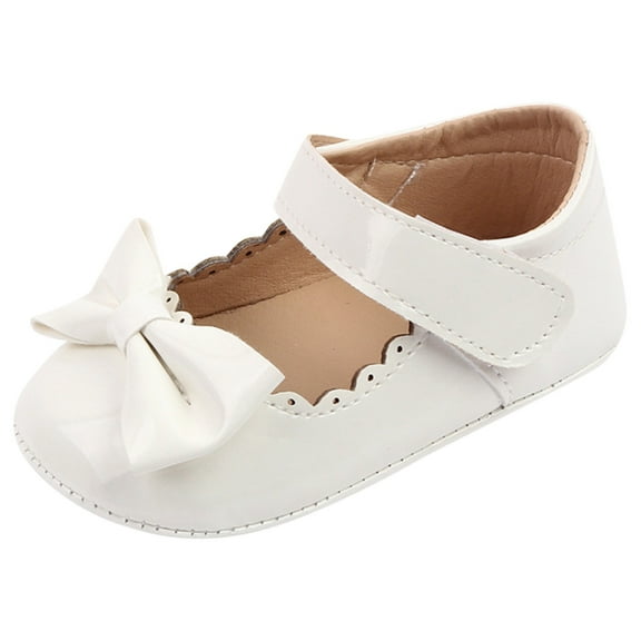 Liyamei Summer Children Toddler Shoes Girls Sports Flat Bottom Lightweight Hook Loop Solid Color Bow Simple Style Baby Athletic Shoes Size 12-18 Months