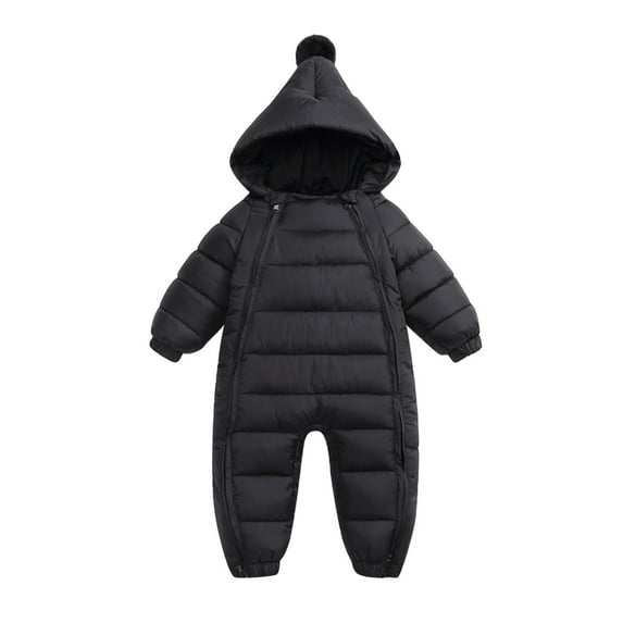 Liyamei Toddler Boys Girls Long Sleeve Solid Color Winter Coat Jacket Thicken Windproof Warm Jumpsuit Outwear Boys Waterproof Winter Jacket Size 18-36 Months