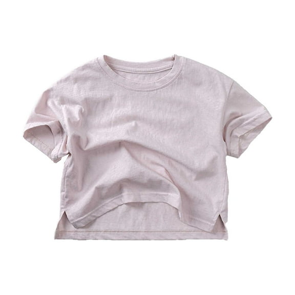 Liyamei Toddler Boys Girls Short Sleeve Summer Casual Tops Beach Holiday Solid Shirts T Shirt Girls Casual Tops Size 5-6 Years