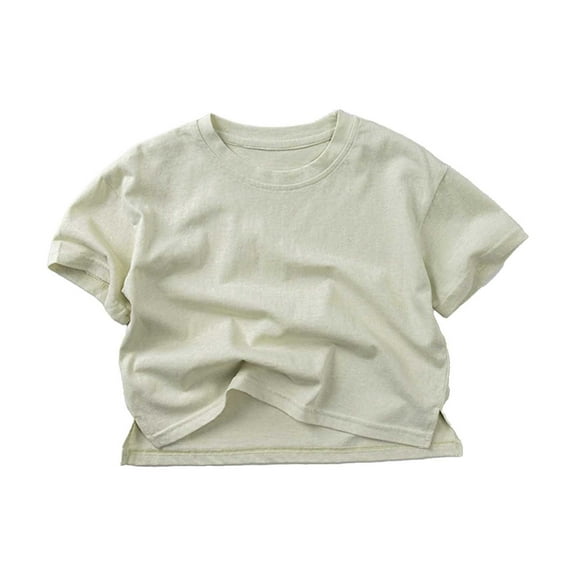 Liyamei Toddler Boys Girls Short Sleeve Summer Casual Tops Beach Holiday Solid Shirts T Shirt Girls Casual Tops Size 5-6 Years
