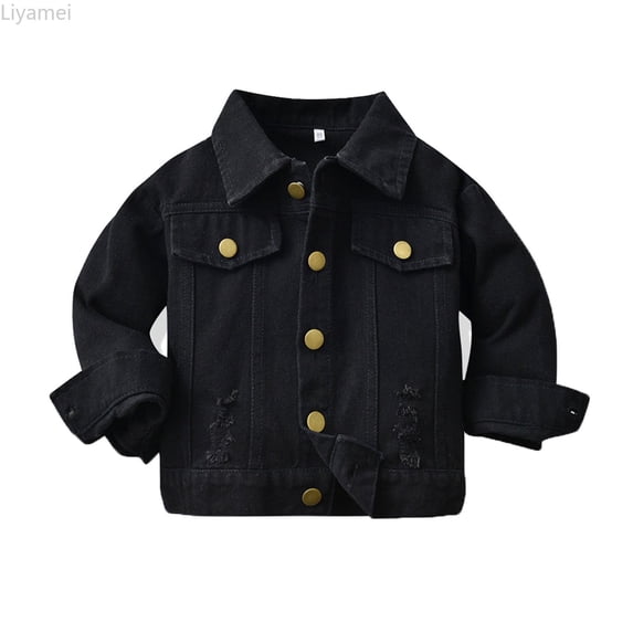 Liyamei Toddler Boys Girls Windproof Solid Denim Coat Jacket Kids Warm Outerwear Jacket Girls Down Coat Size 18-24 Months