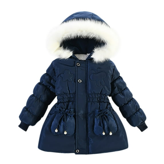 Liyamei Toddler Fleece Jackets Winter Outerwear Coat For Girl Sweater Clothes Girls Winter Coat Size 18-24 Months
