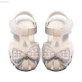 thumbnail image 1 of Liyamei Toddler Girls Closed Toe Sweet Retro Cutout Sandals - Princess Summer Shoes Size White 18-24 Months, 1 of 5