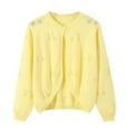 thumbnail image 1 of Liyamei Toddler Girls Jacket Spring Autumn Toddler Kids Collar Knit Cardigan Coats Lightweight Down Jacket for Teen Girls Size 5-6 Years, 1 of 3