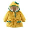 thumbnail image 1 of Liyamei Toddler Girls Warm Bowknot Ruffles Coat Jacket Contrast Color Long Sleeve Winter Clothes Lightweight Down Jacket for Teen Girls Size 6-12 Months, 1 of 3