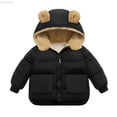 thumbnail image 1 of Liyamei Toddler Kids Baby Boys Girls Winter Warm Solid Coats Bear Ears Hooded Padded Jacket Outwear Boys Jackets Size 12-18 Months, 1 of 4