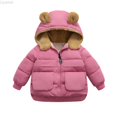 thumbnail image 1 of Liyamei Toddler Kids Baby Boys Girls Winter Warm Solid Coats Bear Ears Hooded Padded Jacket Outwear Boys Jackets Size 18-24 Months, 1 of 3
