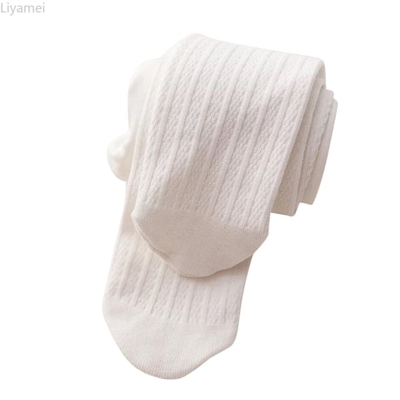 Liyamei Toddler Kids Baby Girls Cotton Lined Warm Full Leggings Knitted Pantihose Stretchy Basic Full Length Pants Pantyhose For Winter Stocking Girls Leggings Size White 6-8 Years