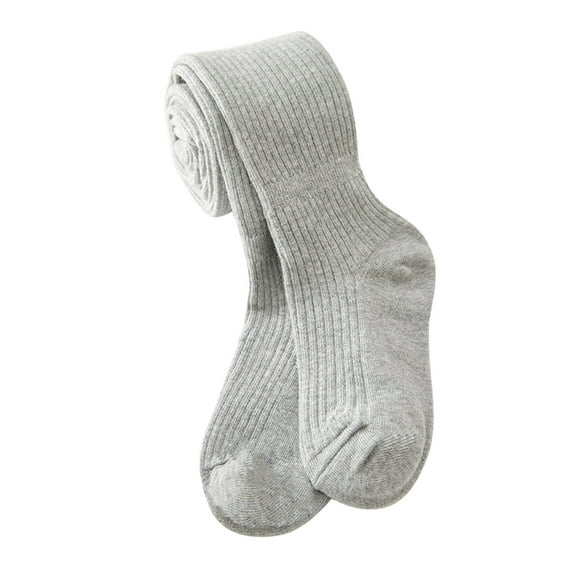 Liyamei Toddler Kids Baby Girls Cotton Leggings Knitted Tights Stretchy Basic Full Length Pants Pantyhose For Spring Autumn Stocking Girls Leggings Size Gray 6-8 Years