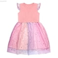 thumbnail image 1 of Liyamei Toddler Kids Baby Girls Dress Short Sleeve Rainbow Tulle Dress Birthday Party Princess Dresses Tutu Skirt Girls Summer Dress Size 4-5 Years, 1 of 4