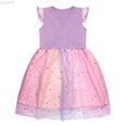 thumbnail image 1 of Liyamei Toddler Kids Baby Girls Dress Short Sleeve Rainbow Tulle Dress Birthday Party Princess Dresses Tutu Skirt Girls Summer Dresses 3-4 Years, 1 of 5