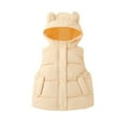 thumbnail image 1 of Liyamei Toddler Kids Boys Girls Winter Warm Lightweight Bear Ears Hooded Sleeveless Padded Vest Jacket Waist Coat Girls Puffer Jacket Size 2-3 Years, 1 of 5