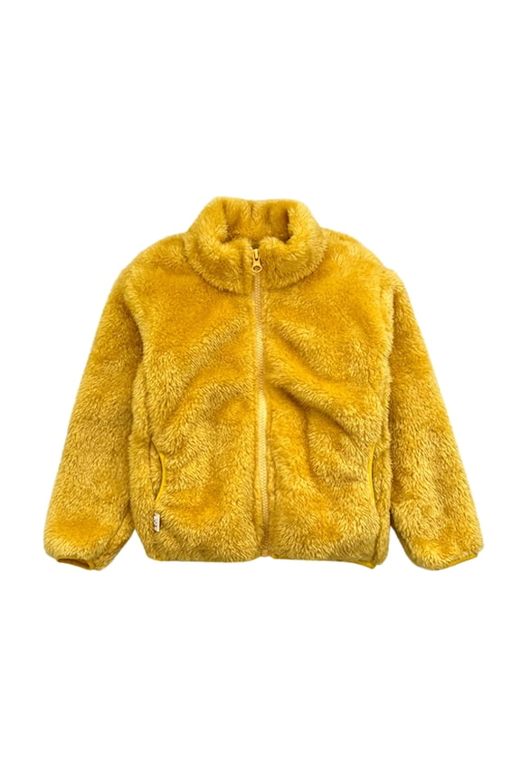 Toddler Kids Girls Boys Solid Wool Coat Jacket Outerwear Zipper Warm Thick Fleece Winter Outwear With 2 Pockets Girls Waterproof Winter Jacket Size 18-24 Months