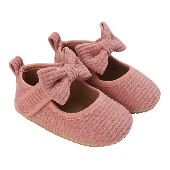 Liyamei Toddler Kids Girls Soild Colour Bowknot Princress Shoes Soft Sole The Floor Barefoot Non First Walkers Prewalker Shoes Toddler Sneakers Size 12-18 Months