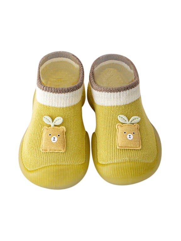 Toddler Kids Baby Boys Girls Shoes First Walkers Cute Antislip Wearproof Socks Shoes Crib Shoes Prewalker Sneaker Baby Athletic Shoes Size 6-12 Months