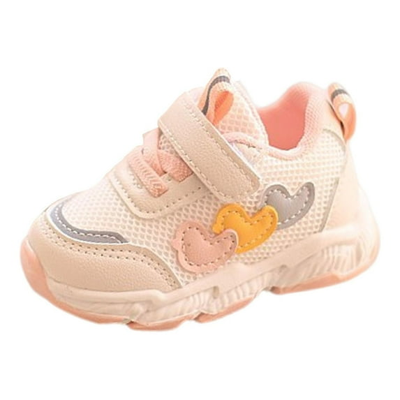 Liyamei Toddler Sneakers Children's Sports Mesh Shoes Unisex Heart Decoration For Kids 3 To 18 Months Kids Running Shoes Boys Size 0-3 Months
