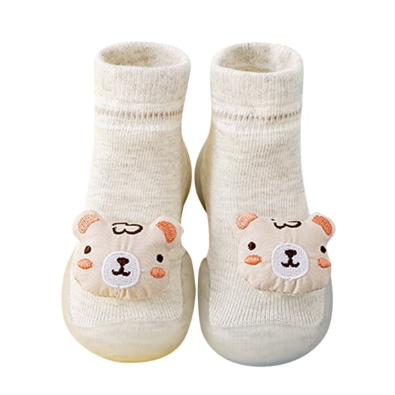 Liyamei Toddler Sock Shoes Walking Shoes Non- Breathable with Soft Rubber Sole Sneakers Size 0-6 Months