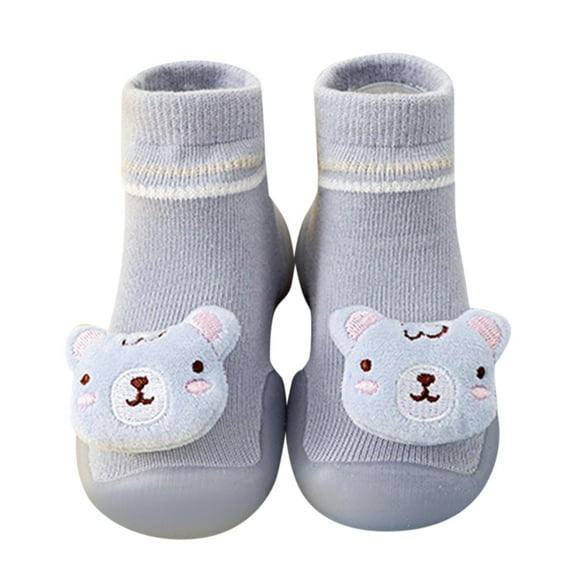 Liyamei Toddler Sock Shoes Walking Shoes Non- Breathable with Soft Rubber Sole Sneakers Size 12-18 Months