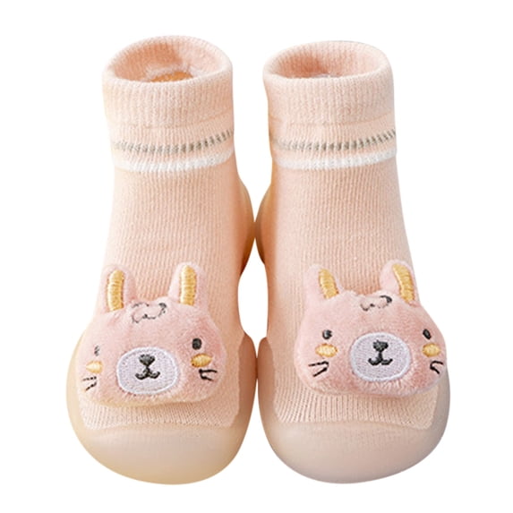 Liyamei Toddler Sock Shoes Walking Shoes Non- Breathable with Soft Rubber Sole Sneakers Size 18-24 Months