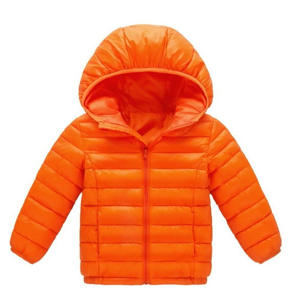Liyamei Winter Child Kids Solid Color Hoodie Zipper Coats Keep Warm Jacket Clothes Boys Down Coat Size 3-4 Years